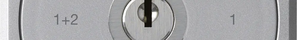 UP-Schlüsselschalter robusto ohne Klappdeckel 1/1P aluminium für Kombination 