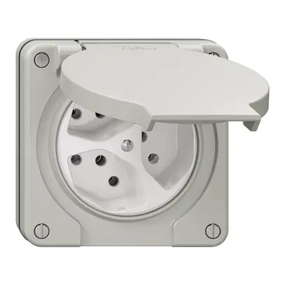 Presa NUP NEVO, 3×T13, IP21, grigio chiaro 
