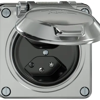 Presa INC ELEMENT 2×tipo 13 10A 250V IP20 con coperchio alluminio 