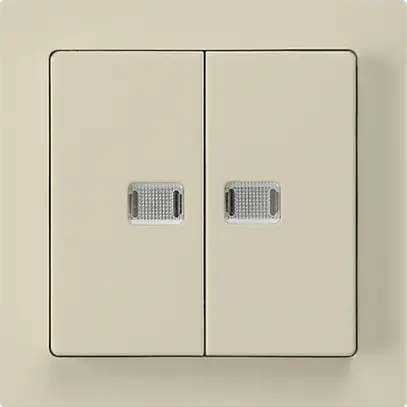 Interruttore pulsante luminoso INC kallysto 1/3+3/1L con 2 lenti beige 