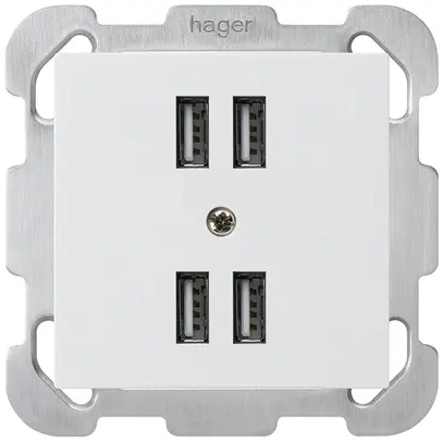 Prise ENC 4×USB kallysto B 2400mA blanc 