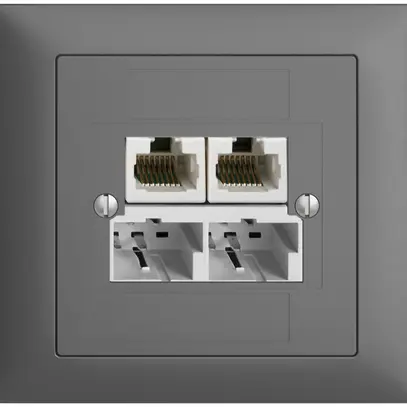 EB-Dose SOHO 2×TT/2×RJ45/u getr.ITplus EDIZIOdue dunkelgrau 