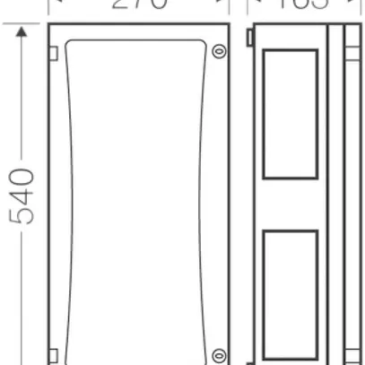 Apparategehäuse leer mit Tür 270×540×186mm ENYSTAR 