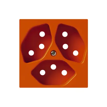 Plaque frontale kallysto 3×T13 60×60mm orange pour prise 3×T13 