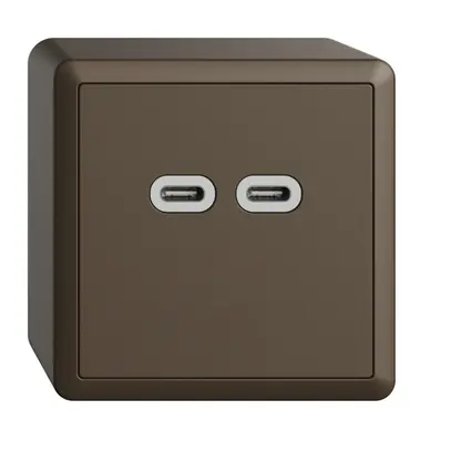 Prise AP USB 18W 2×type C Feller EDIZIOdue FX54 230V 3600mA coffee 