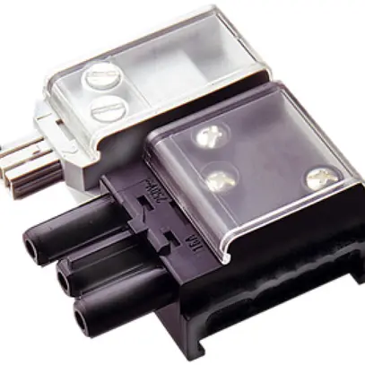 Boîte de raccordement pour câble plat Woertz Combi avec prise 3P L3 + bus 