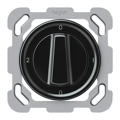 Interruttore rotativo INC origin commutatore 2/1L 16A 250V 0-1-0-2 77×77mm nero 