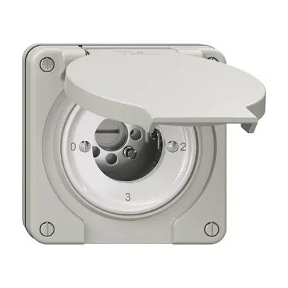 NUP-Drehschalter NEVO, 5/1L, ohne Zylinder, KS, 0-1-2-3, lichtgrau 