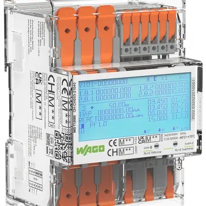 Contatore per consumo energetico WAGO 3×230/400V MID METAS Modbus M-Bus 4PS 