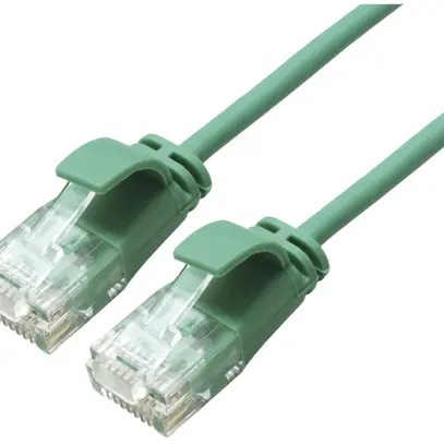 Cavo patch RJ45 ROLINE Slim, cat.6A U/UTP, tondo, verde, 1m 