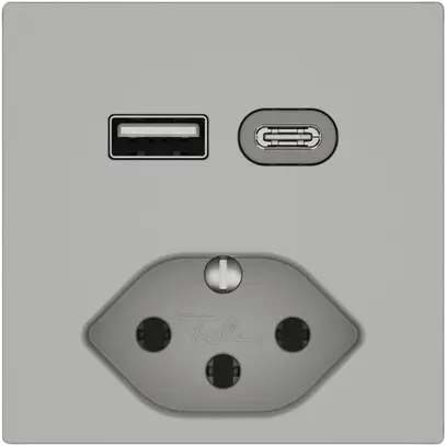Prise de charge USB EDIZIO.liv SNAPFIX® USB A+C/T13 3A 230VAC grc 