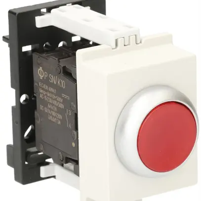 Pulsante luminoso AMD K&N, 24VAC/DC, 1Ch 6A, 2UM, calotta rosso 