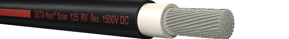 Câble solaire 1x4mm2 noir, codé rouge BETAflam 125 RV flex 1500 V DC, Dca Une longueur