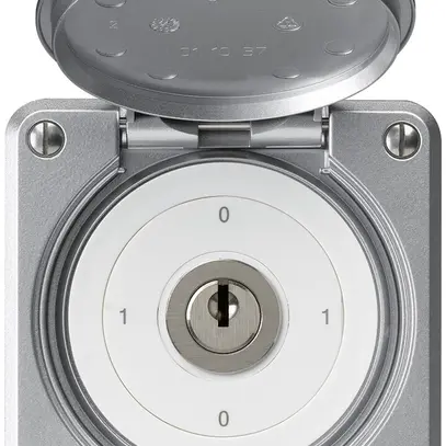 Interruttore a chiave INC robusto IP55 con copertura S0/2P alluminio 