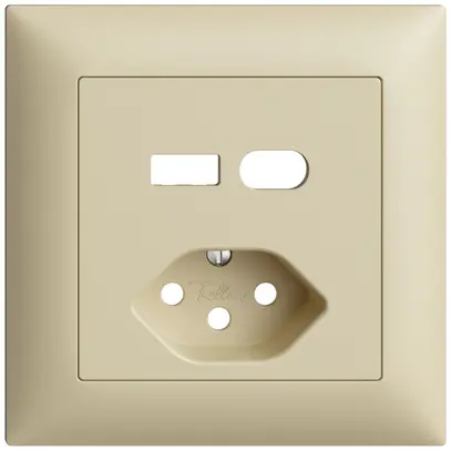 Kit de montage ENC Feller EDIZIOdue pour prise USB type A+C + type 13 vanille 