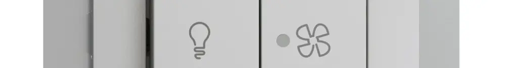 UP-Schalter für Licht und Ventilat EDIZIOdue hellgrau, KS, LED gelb 