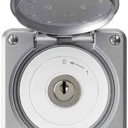 Contact pivotant à clé ENC robusto IP55 aluminium avec clapet 1P 