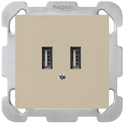Prise de charge USB ENC Hager kallysto B 240V 2400mA beige 