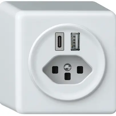 Presa di carica USB AP origin 1×USB-A 1×USB-C 3000mA 5V con tipo 23 bianco 