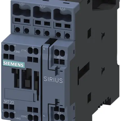 Contattore di potenza Siemens SIRIUS 3RT2 24VDC 3P 17A +1Ch/1R a molla 