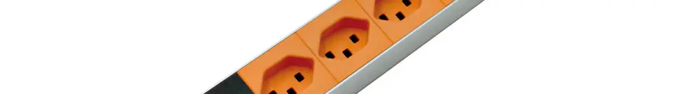 Steckdosenleiste 19" Elcase, 8×T23, 3m T23, 1HE, Al orange 