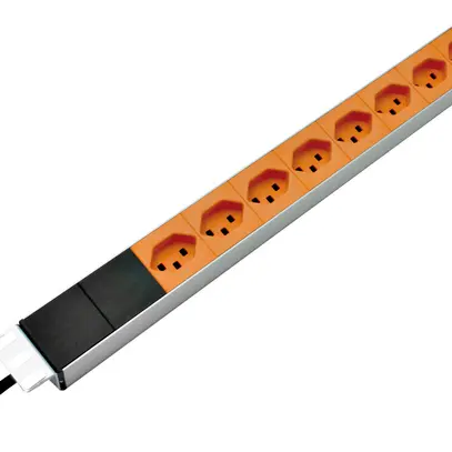 Steckdosenleiste 19" Elcase, 8×T23, 3m T23, 1HE, Al orange 
