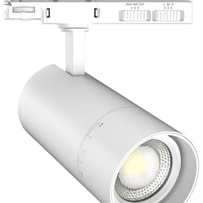 Spot LED DOTLUX ZOOMtrack 33W 3320lm 927/932/940 24…60° AD3PH Ø80 blanc 