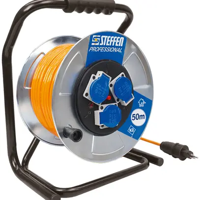 Avvolgicavo Steffen in metallo 3×T13 EPR-PUR 3×1.5mm² 50m 