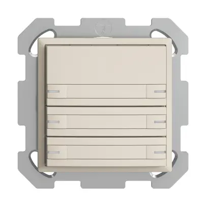 UP-KNX-Taster RGB EDUE, 250mW, m.RGB-LED, m.Papier., 6×Taste, 1×Tastenb., crema 