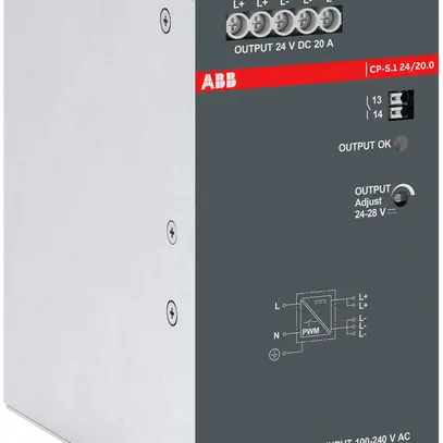 Alimentation à découpage ABB CP-S.1 24/20.0, IN:100…240V, OUT:24VDC/20A 