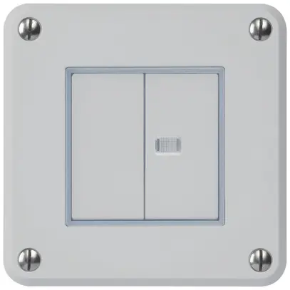 UP-Druckschalter robusto IP55 Schema 3/Drucktaster 1×beleuchtet grau 