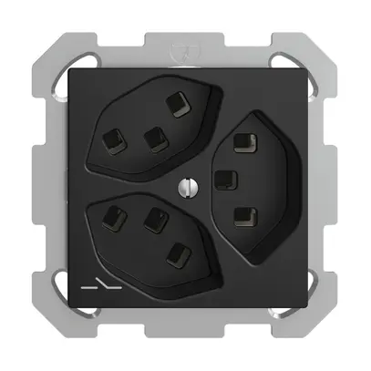 Presa INC 3×T23 Feller EDIZIOdue FM, 1×separato, morsetti a innesto, nero 