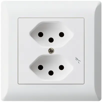 Presa INC kallysto.line 2×T13/1 bianco con protezione bambini 