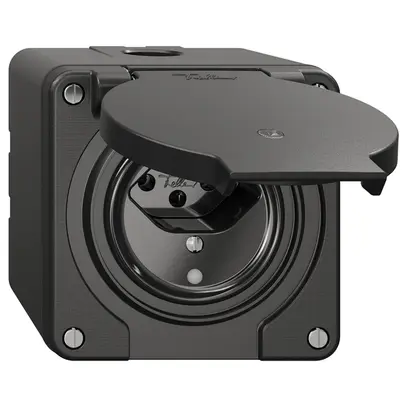 Presa NAP NEVO, 1×T13, IP21, c.LED, nero 