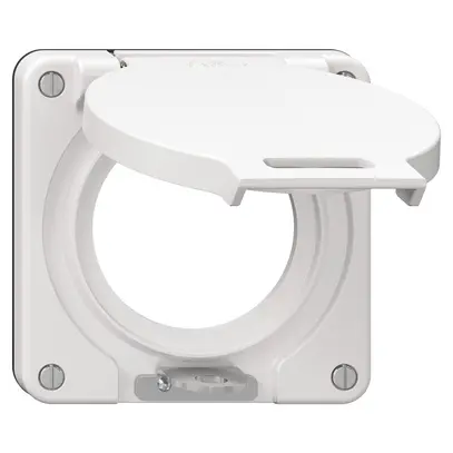 Coperchio con coperchio ribaltabile NEVO Ø53mm chiudibile IP21 bi (guarn.ne) 