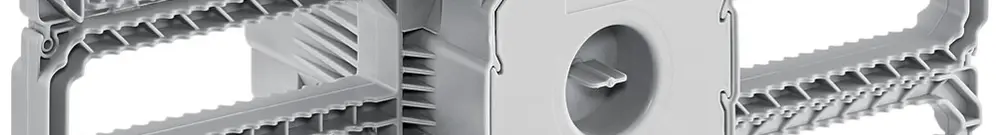 UP-Einlasskasten HSB, Fixierflügel, 77×185×90mm, M20/25/32, GDP650°C 