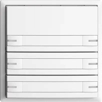 Poussoir ENC KNX 6× EDIZIOdue blanc RGB avec LED avec insert papier 