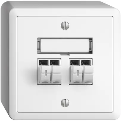 Prise audio AP Push Type EDIZIOdue FX, 2×, kit d'inscription, blanc 