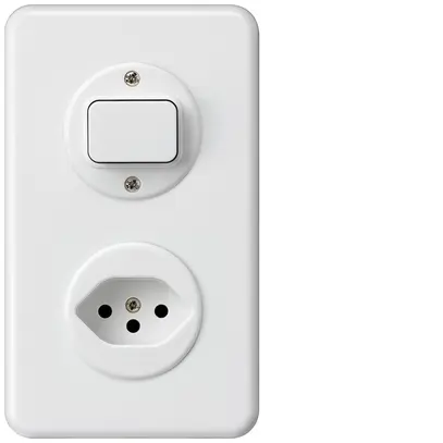 Combinaison ENC Hager basico I-I verticale poussoir+type 13 blanc 