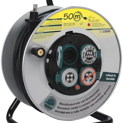 Enrouleur de câble ME DK 50m 3×1.5mm² Td 4×T13 IP44 