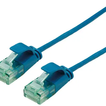 Patchkabel RJ45 ROLINE RM DataCenter slim Kat.6A U/UTP AWG32 TPE blau 2m 