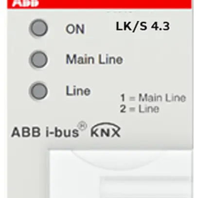 Accoppiatore di linea/zona AMD ABB LK/S 4.3, KNX Data Secure, 2UM 