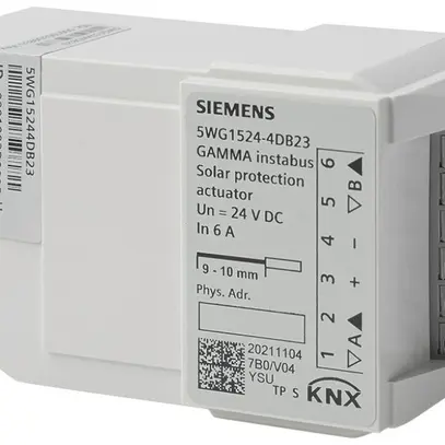 Actionneur de protection solaire KNX INC Siemens RL 524D23, 2-canaux 24VDC 6A 