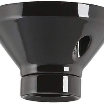 Portalampada per soffitto Roesch E27 in tre parti a=66mm porcellana nero 