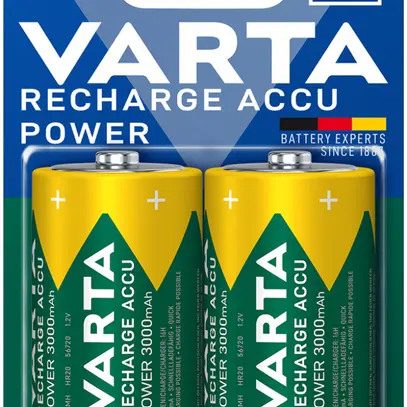 Accumulateur VARTA Ready To Use NiMH HR20/D, 1.2V, 3.0Ah, blister à 2 pièces 