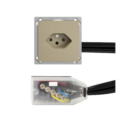 Prise INC EDIZIOdue T13 L3 sand pour câble plat Technofil 