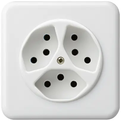 Presa INC basico 3×tipo 13 bianco con protezione bambini 