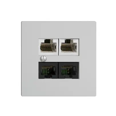 Boîte 4×RJ45 2×u/2×s EDIZIOdue gris clair R&M swissline NT 2ab 