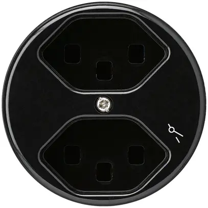 Presa Hager basico 2×tipo 23 1×S A nero 