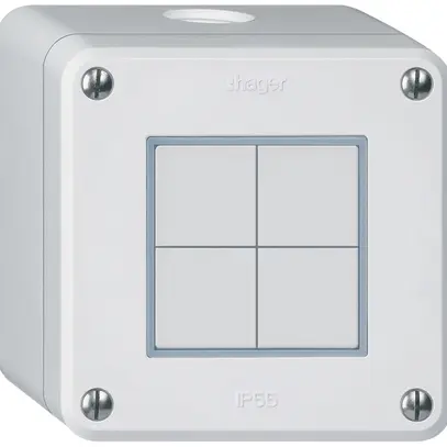 AP-KNX-Taster Hager BA robusto Q 4-fach 86×86mm weiss 